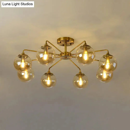 Gold Glass Ceiling Light For Modern Living Room