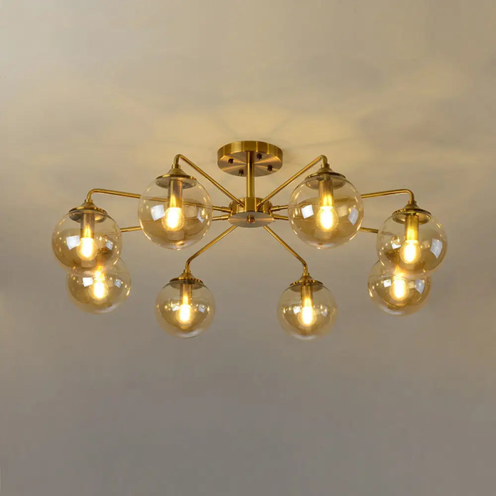 Gold Glass Ceiling Light For Modern Living Room 8 / Amber