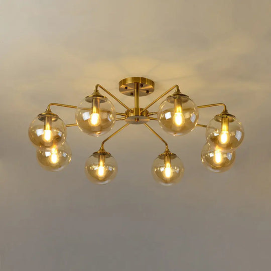 Gold Glass Ceiling Light For Modern Living Room 8 / Amber