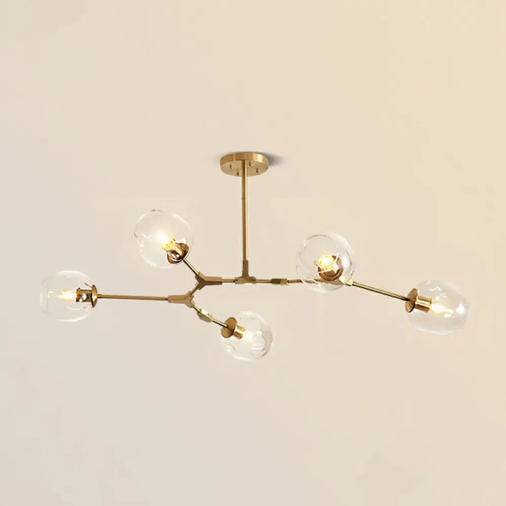 Gold Glass Postmodern Dna Ceiling Light Chandelier For Living Room 5 /