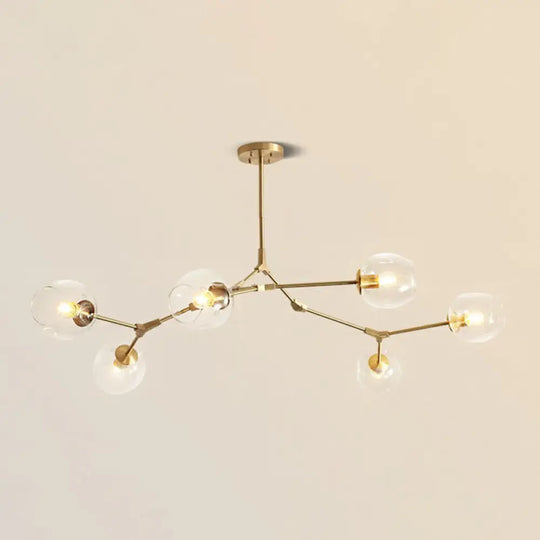 Gold Glass Postmodern Dna Ceiling Light Chandelier For Living Room 6 /