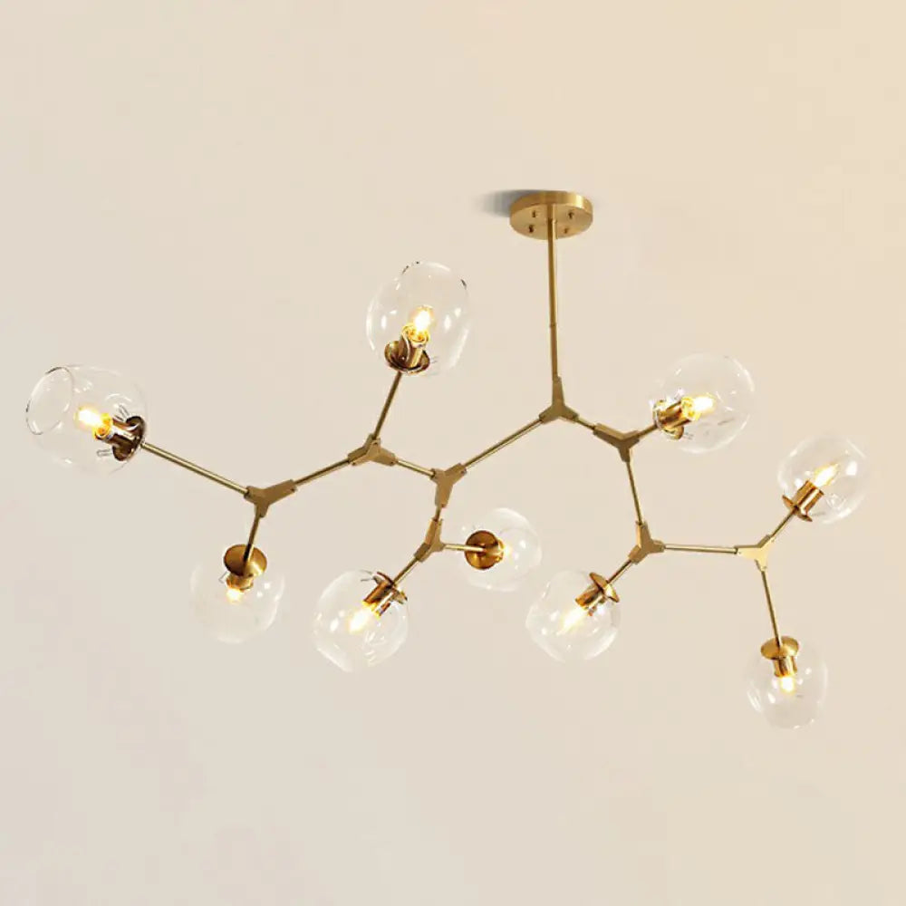 Gold Glass Postmodern Dna Ceiling Light Chandelier For Living Room 9 /