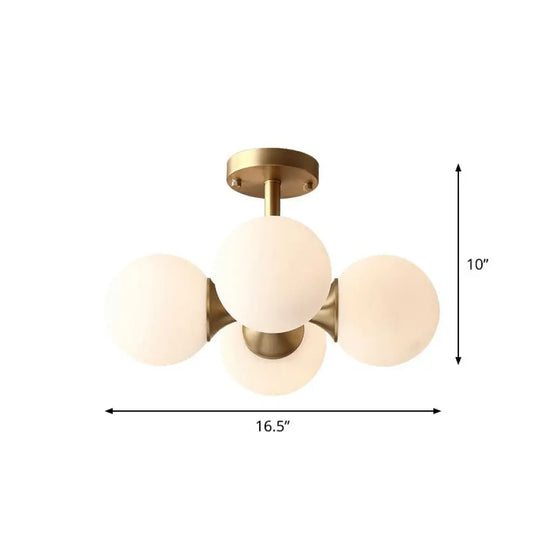 Gold Glass Sphere Ceiling Chandelier - Postmodern Hanging Light For Living Room 4 /