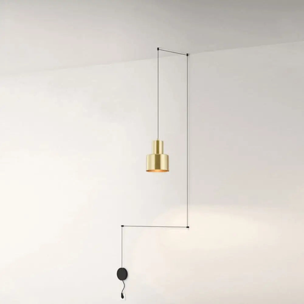 Gold Hand-Grenade Pendant Postmodern Hanging Lamp - For Stylish Bedroom Lighting