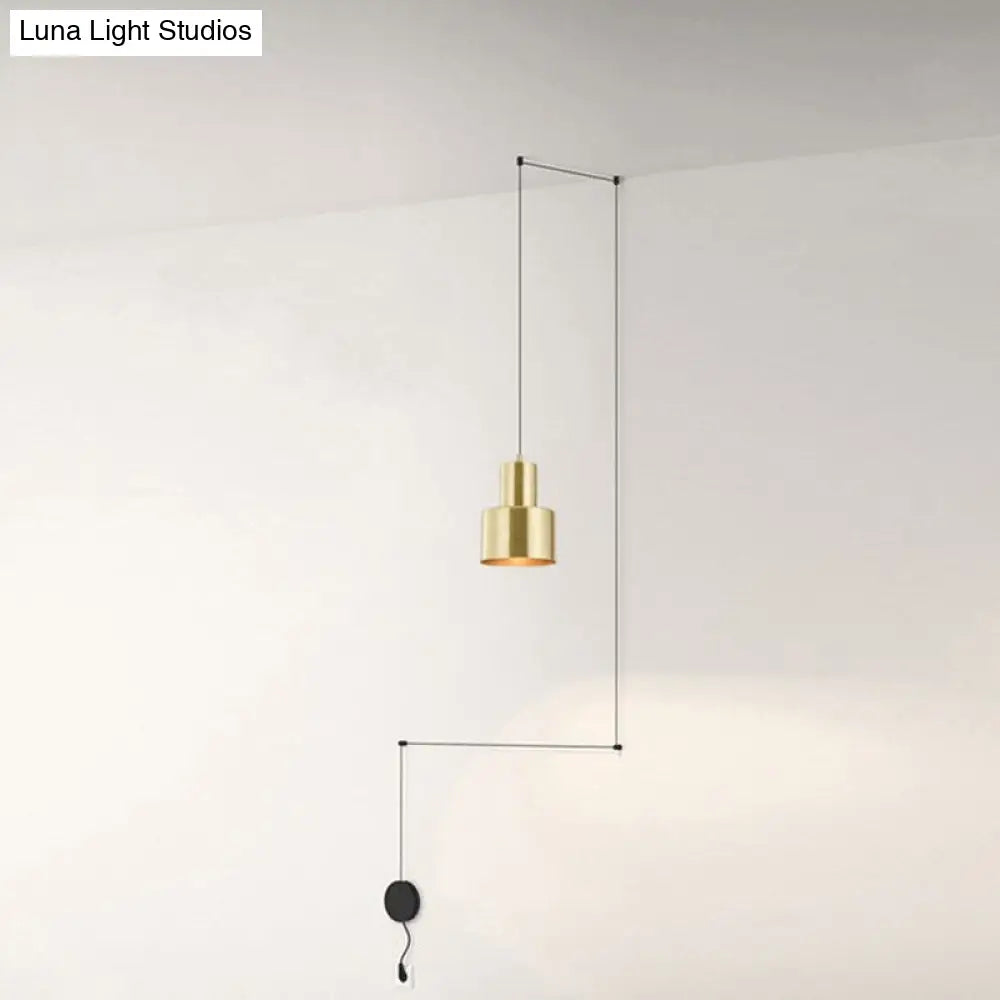 Postmodern Gold Hand-Grenade Ceiling Pendant For Bedroom Lighting