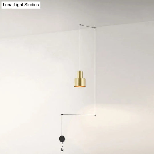 Postmodern Gold Hand-Grenade Ceiling Pendant For Bedroom Lighting