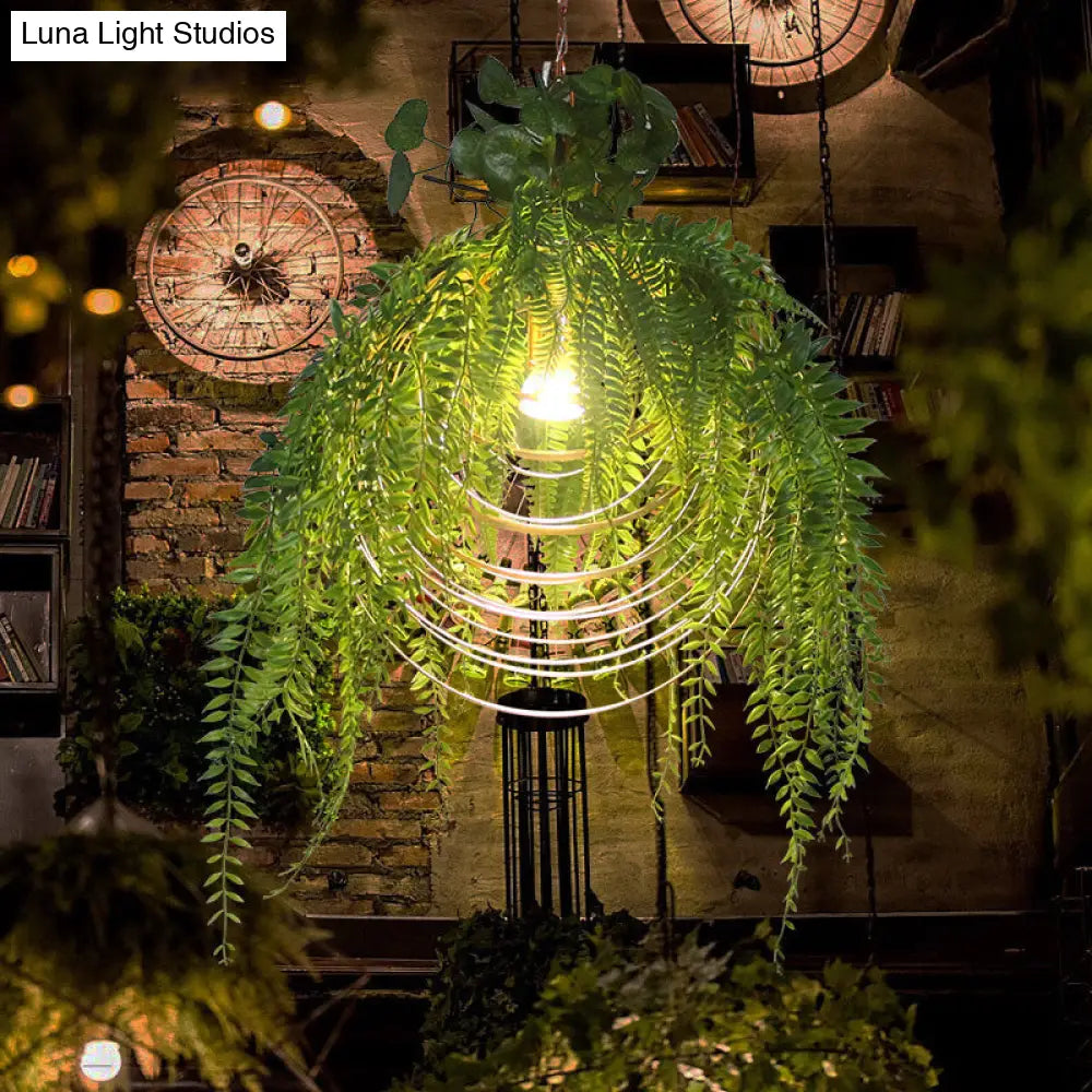Gold Multi Circle Iron Pendant Light For Restaurant Plants - 1 Head | Warehouse Suspension Lighting