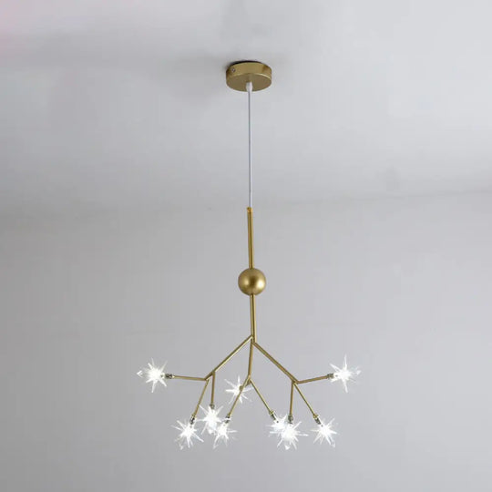 Gold Iron Starry Pendant Light Fixture - Modern 9/27/36-Light Chandelier For Dining Room 9 /