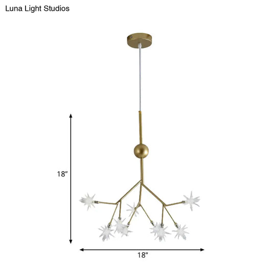 Gold Iron Starry Pendant Light Fixture - Modern 9/27/36-Light Chandelier For Dining Room