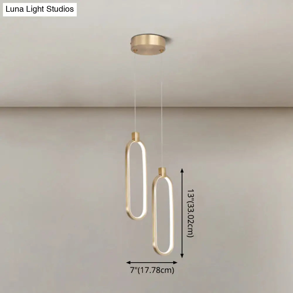 Gold Led Hanging Pendant Light For Bedroom With Metal Single Head And Small Ceiling Design