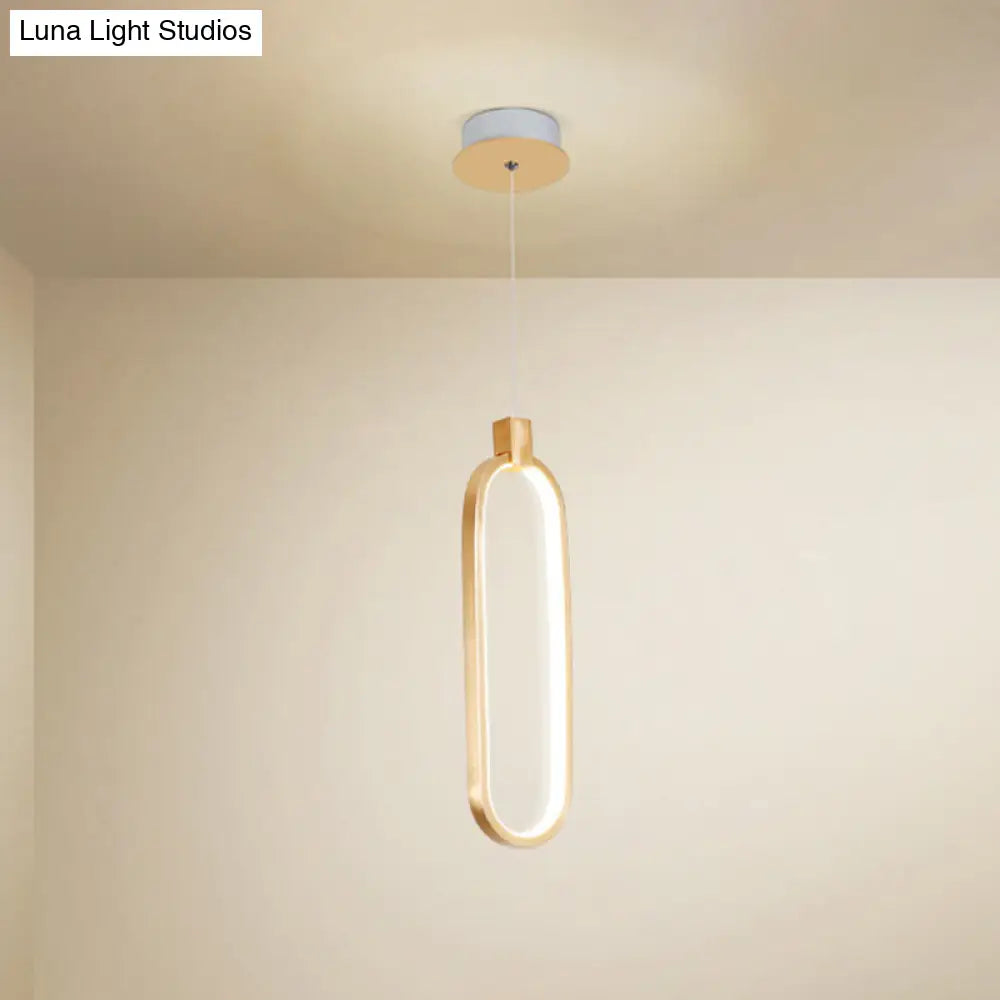 Gold Led Hanging Pendant Light For Bedroom With Metal Single Head And Small Ceiling Design 1 /