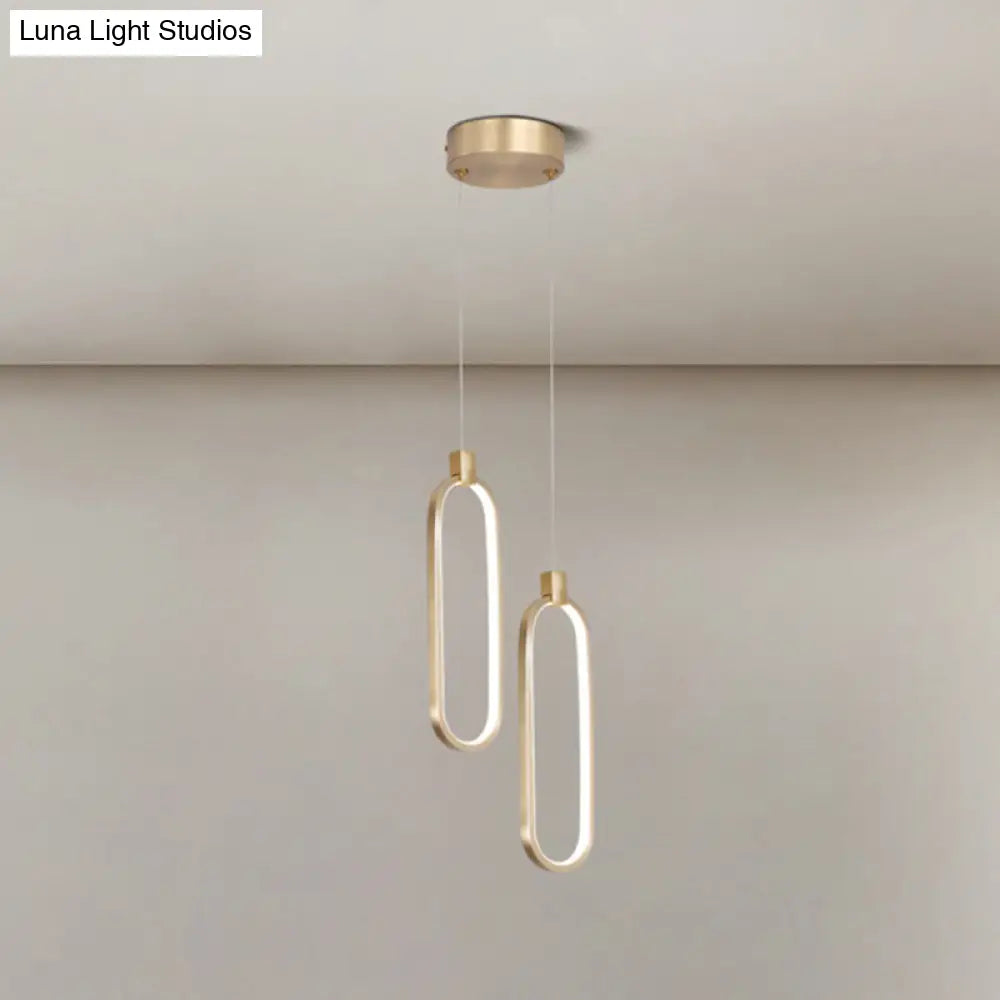 Gold Led Hanging Pendant Light For Bedroom With Metal Single Head And Small Ceiling Design 2 / White