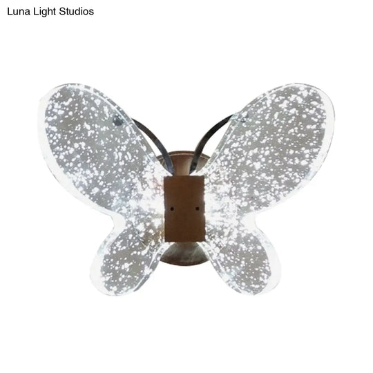 Gold Led Butterfly Crystal Wall Sconce: Minimalist Lighting For Bedroom