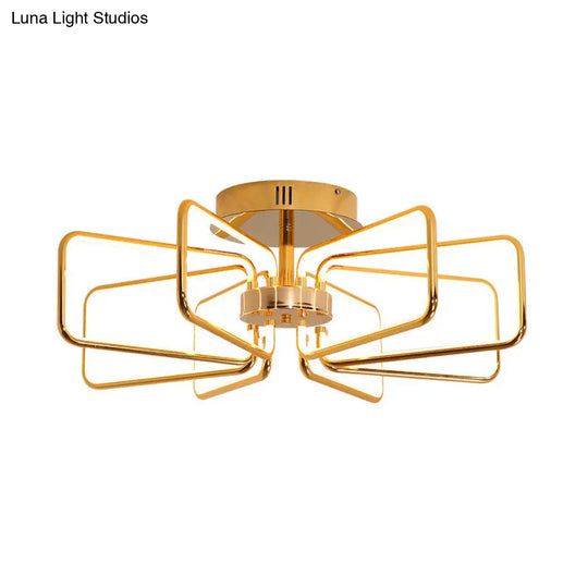 Gold Led Ceiling Light Modernism - Acrylic Semi Mount For Bedroom 23.5/31.5 W