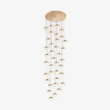 Gold Led Crystal Staircase Ceiling Light With Ball Shade 36 /