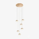 Gold Led Crystal Staircase Ceiling Light With Ball Shade 6 /