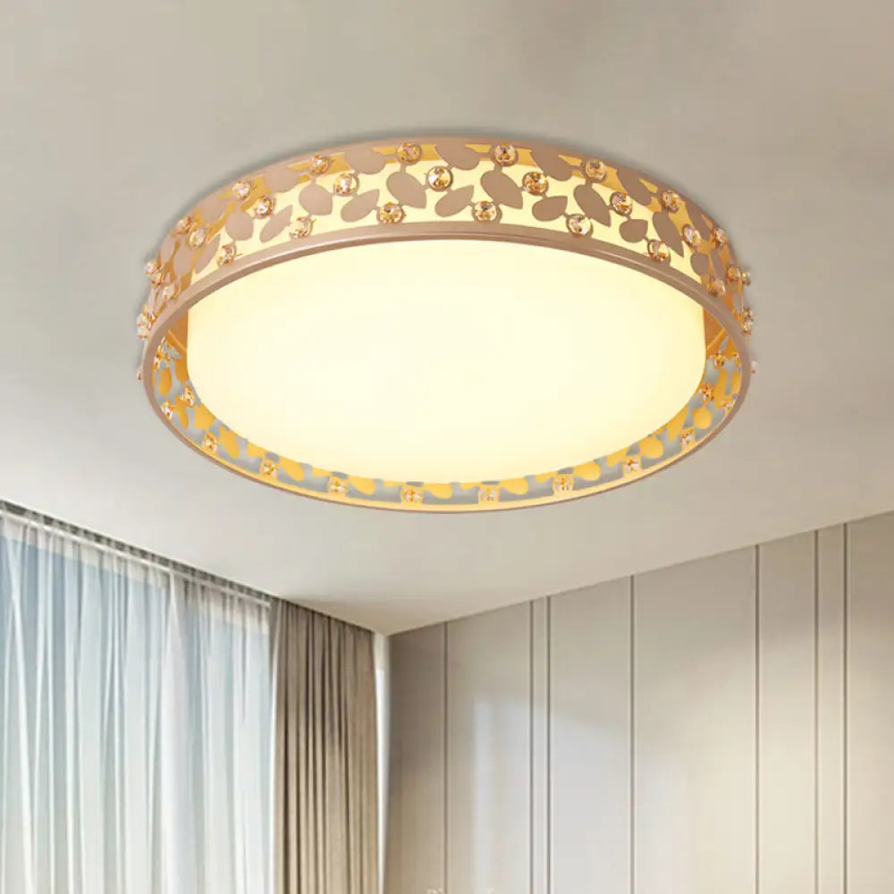 Gold Led Flush Mount Lamp With Acrylic Shade