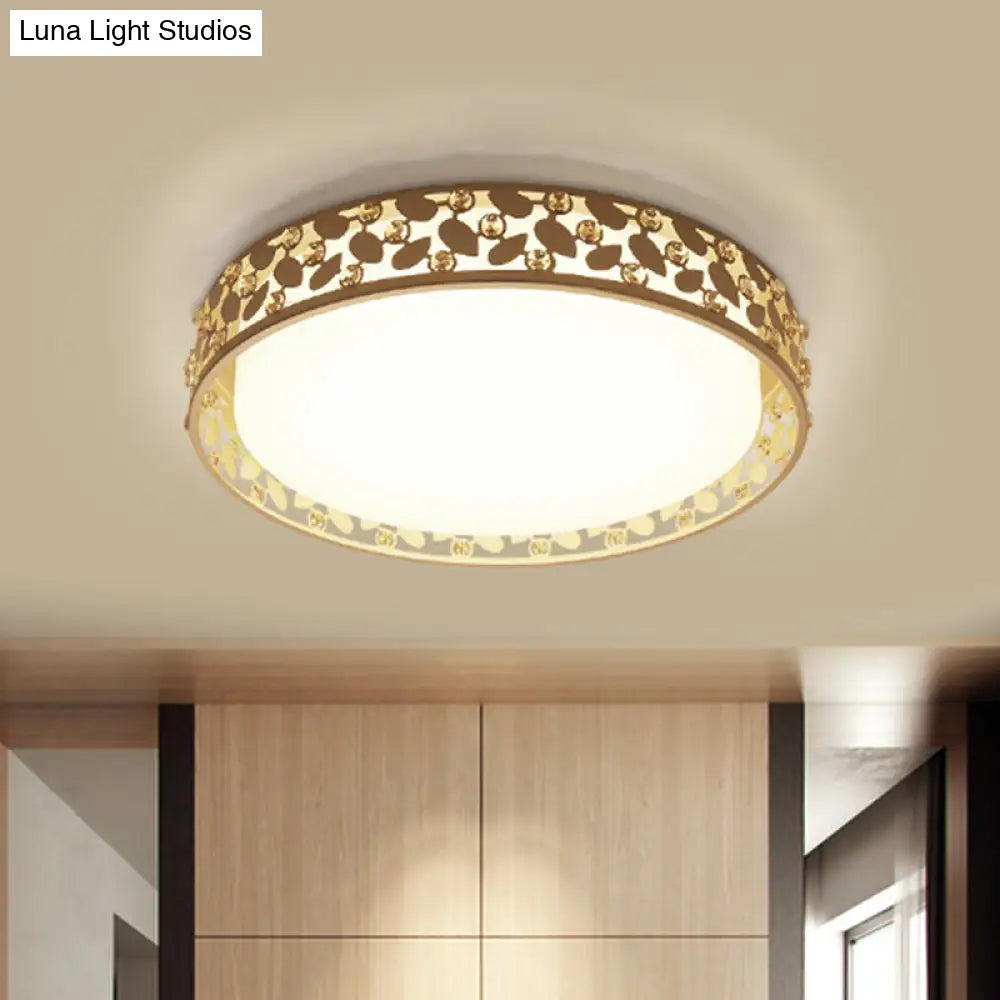 Gold Led Flush Mount Lamp With Acrylic Shade