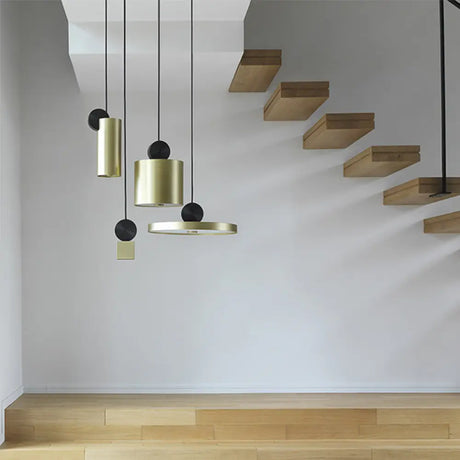 Simplicity Gold Geometric Led Ceiling Light For Dining Room