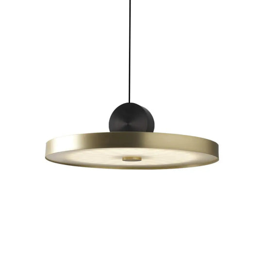 Gold Led Geometric Ceiling Light For Dining Room / Warm Round