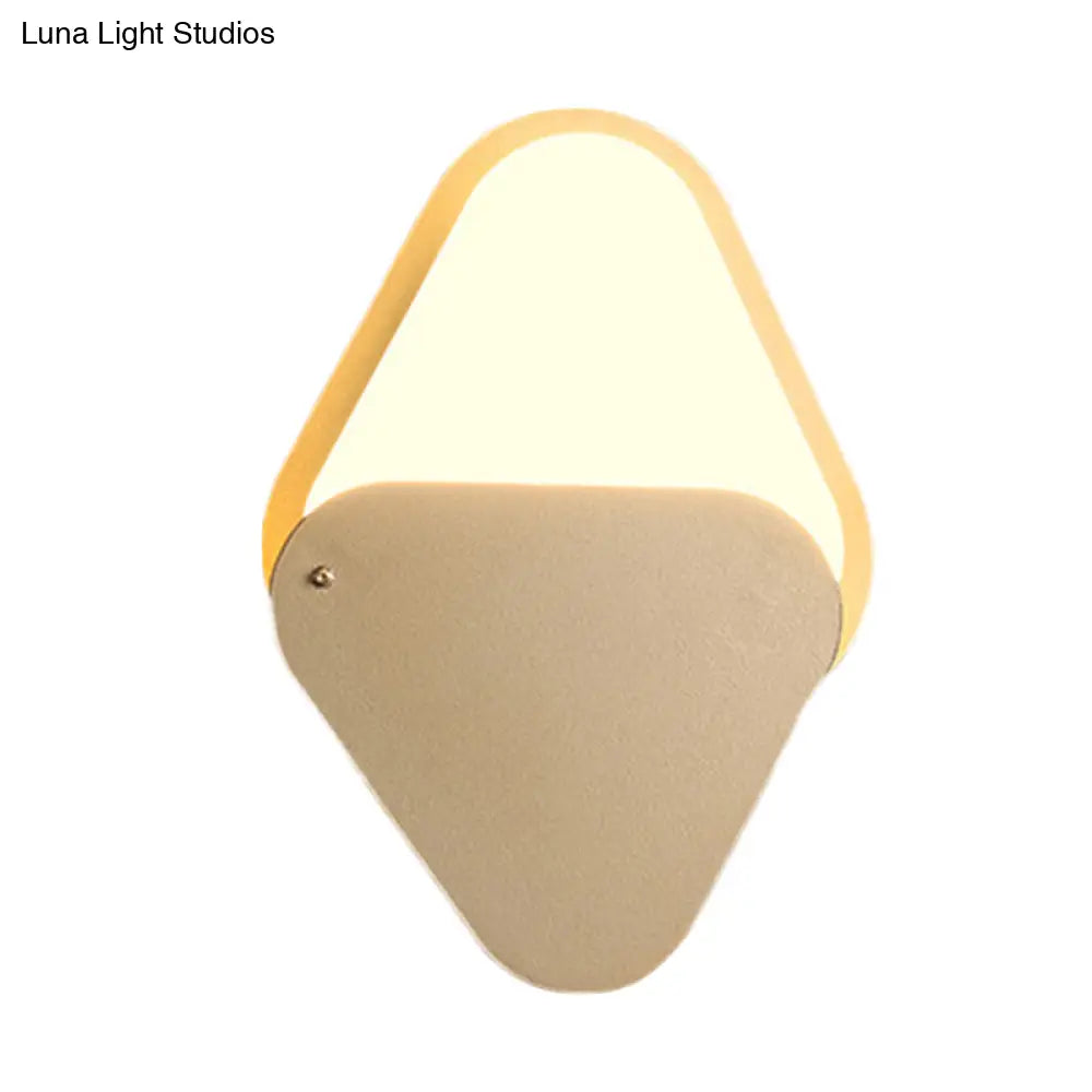 Gold Led Rotatable Wall Sconce: Simple Metal Triangle Fixture For Bedroom