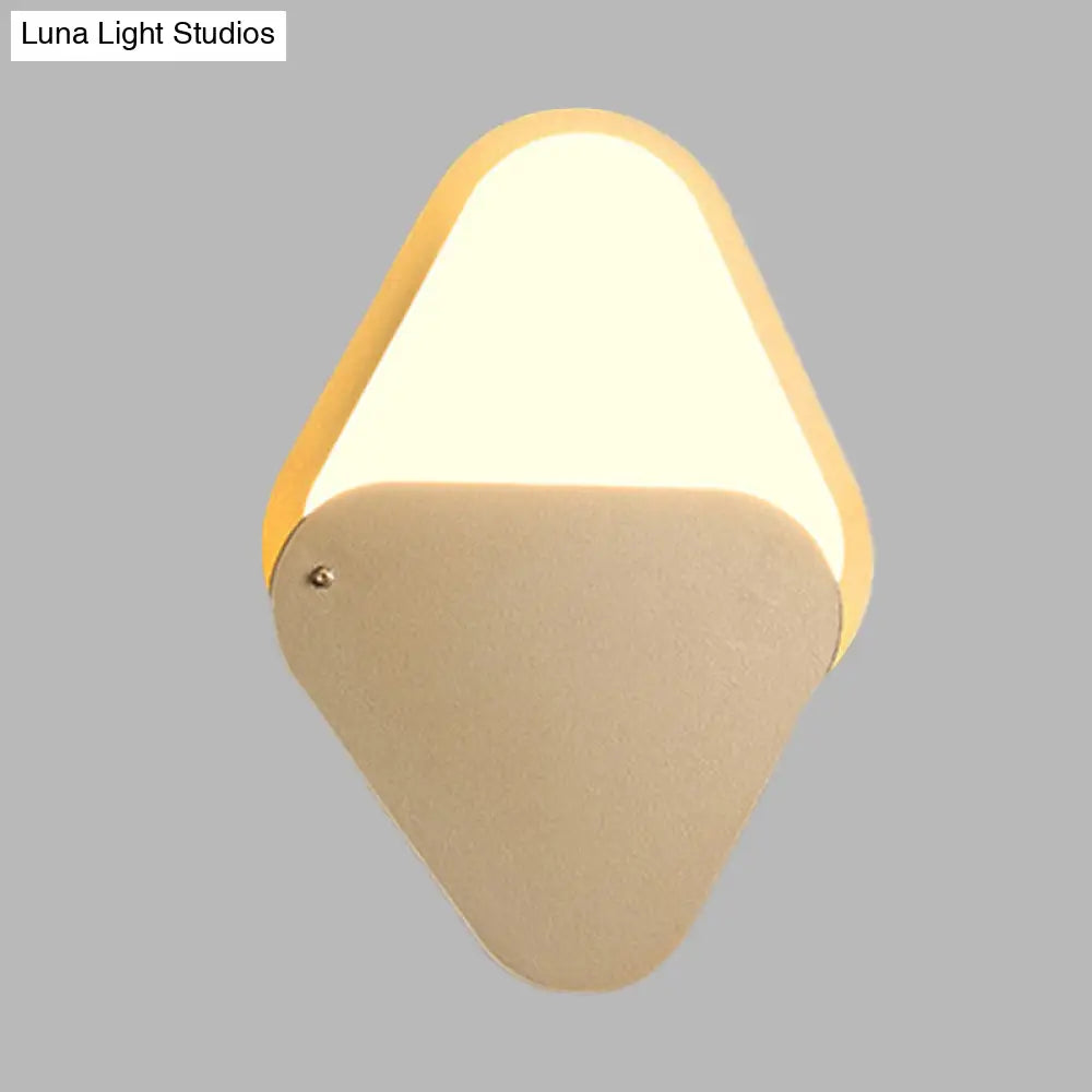 Gold Led Rotatable Wall Sconce: Simple Metal Triangle Fixture For Bedroom