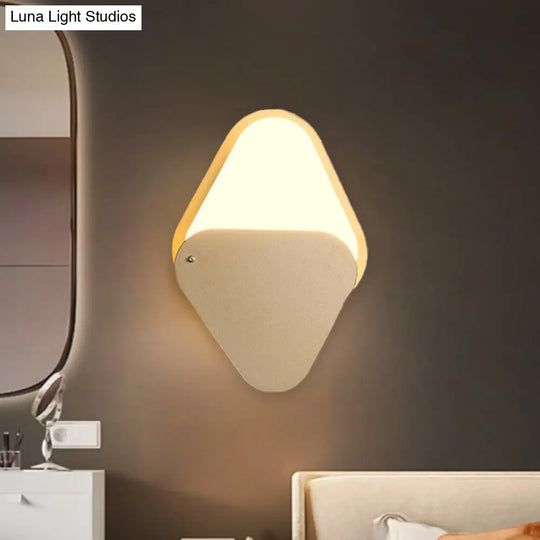 Gold Led Rotatable Wall Sconce: Simple Metal Triangle Fixture For Bedroom