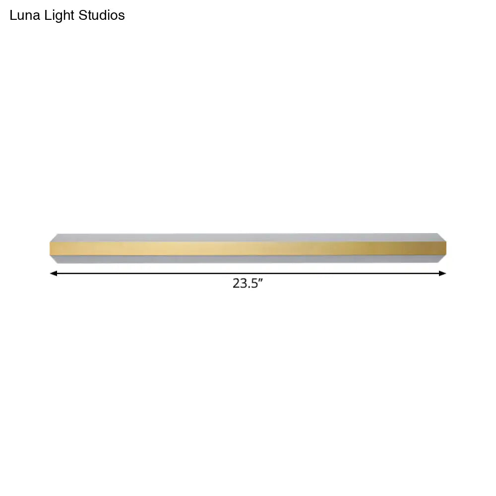 Gold Led Wall Light In Warm/White - Linear Acrylic Mount 12/16/23.5 Wide