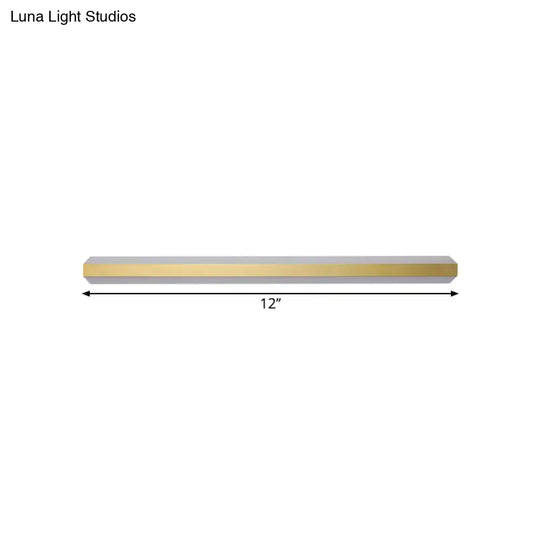 Gold Led Wall Light In Warm/White - Linear Acrylic Mount 12/16/23.5 Wide