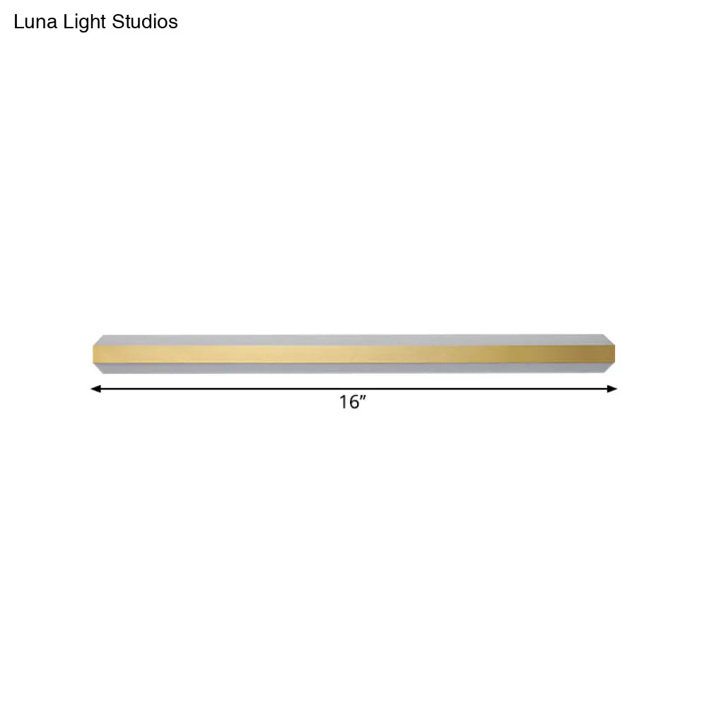 Gold Led Wall Light In Warm/White - Linear Acrylic Mount 12/16/23.5 Wide