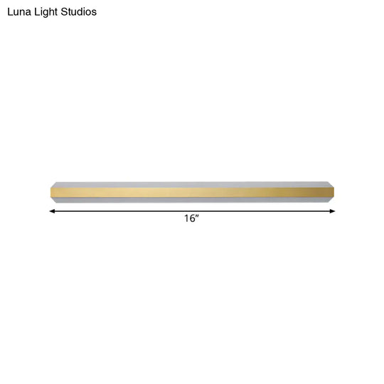 Gold Led Wall Light In Warm/White - Linear Acrylic Mount 12/16/23.5 Wide