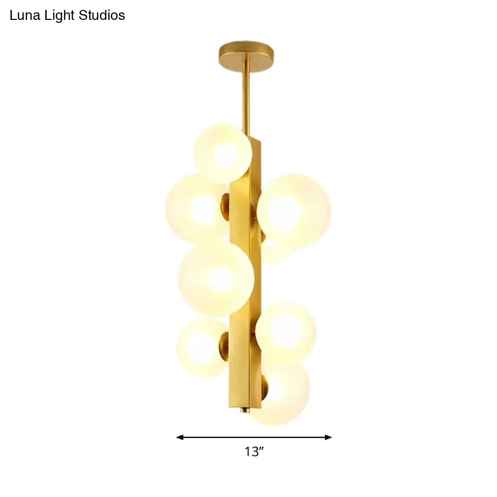 Gold Linear Suspension Light With Modo Clear/White Glass Shades - Modern And Simple Design For