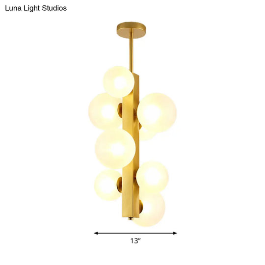 Gold Linear Suspension Light With Modo Clear/White Glass Shades - Modern And Simple Design For