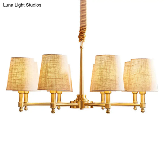 Gold Living Room Pendant Light With Empire Shade Chandelier And Simplicity Fabric Fixture