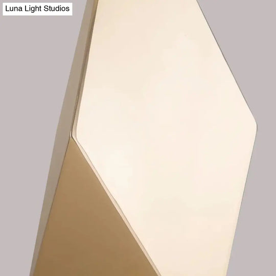 Gold Metal Desk Lamp With White Fabric Shade - Traditional Tapered Design