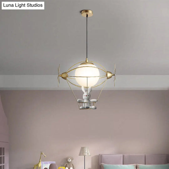 Gold Metal Hot Air Balloon Pendant Light | Hanging Ceiling Wall Lighting