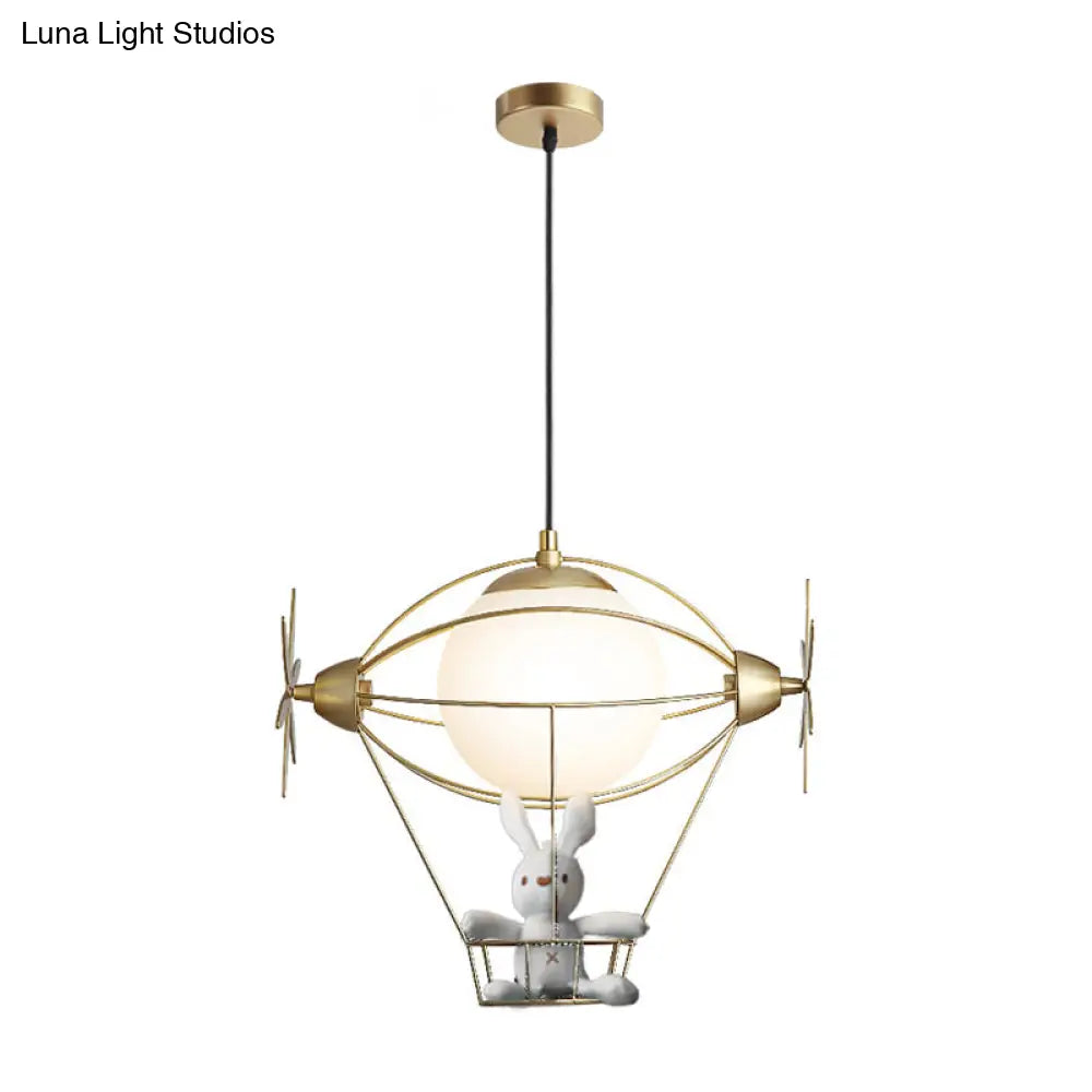 Gold Metal Hot Air Balloon Pendant Light | Hanging Ceiling Wall Lighting