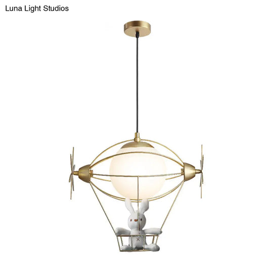 Gold Metal Hot Air Balloon Pendant Light | Hanging Ceiling Wall Lighting