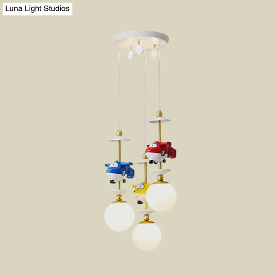 Gold Metal Kids Bedroom Pendant Light - Plane Multi Suspension Lamp (3/5 Lights)