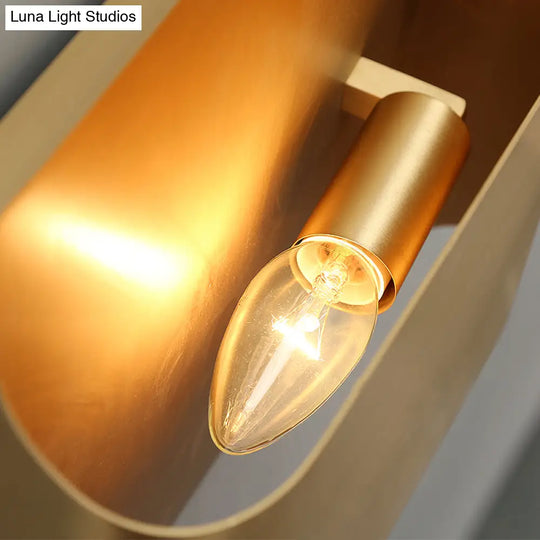 Gold Metal Led Wall Light With Modern Cut Geometry Ideal For Bedside Ambiance