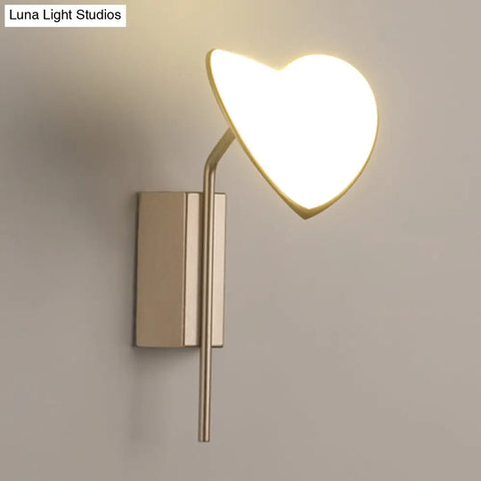 Gold Metal Led Wall Sconce With Leaf Design For Hallways