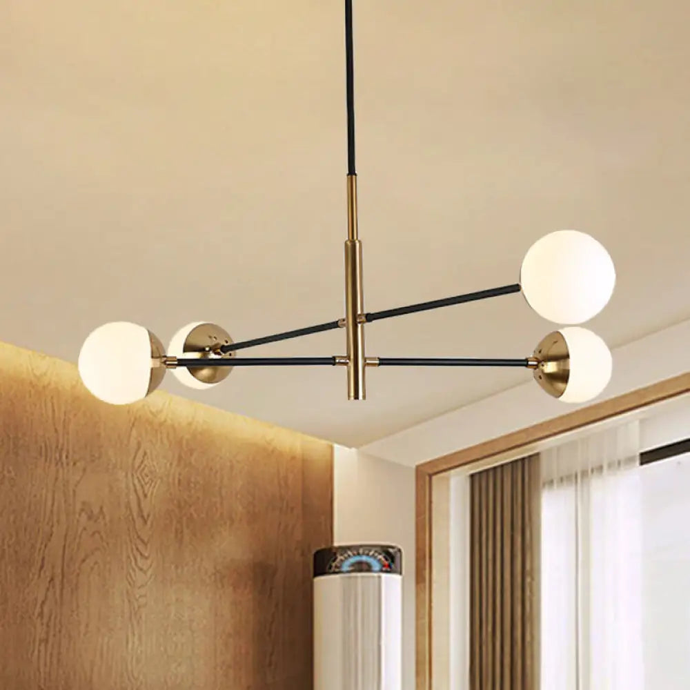 Gold Metal Stacked Chandelier With Glass Modo Pendant Light - Simple Style For Living Room 4 /