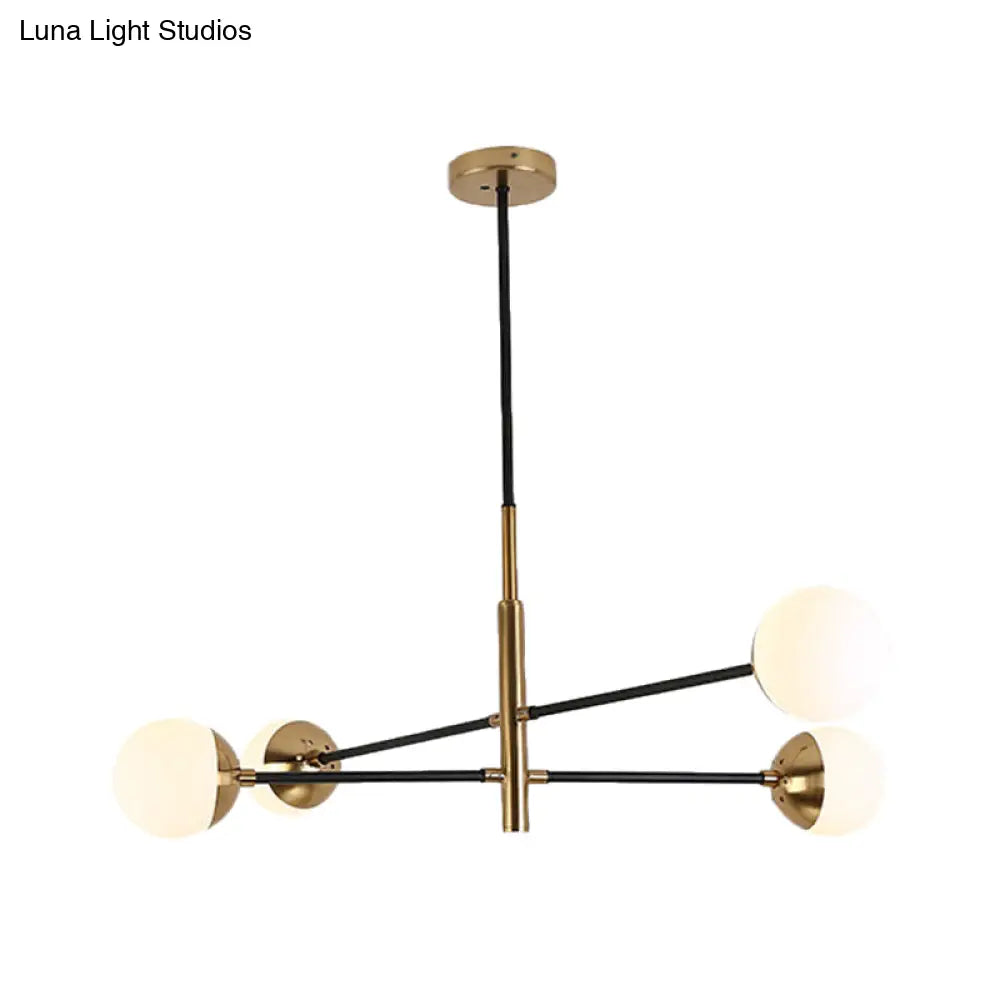 Gold Metal Stacked Chandelier With Glass Modo Pendant Light - Simple Style For Living Room