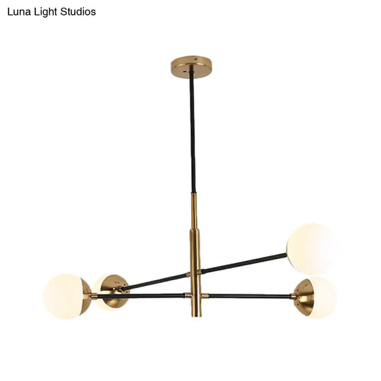 Gold Metal Stacked Chandelier With Glass Modo Pendant Light - Simple Style For Living Room