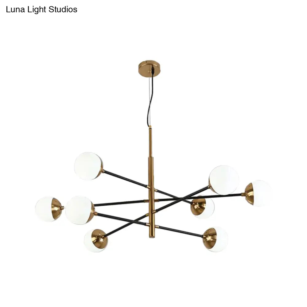 Gold Metal Stacked Chandelier With Glass Modo Pendant Light - Simple Style For Living Room