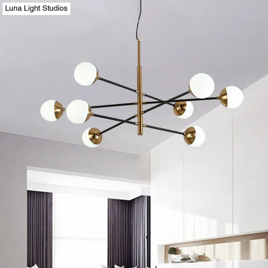 Gold Metal Stacked Chandelier With Glass Modo Pendant Light - Simple Style For Living Room