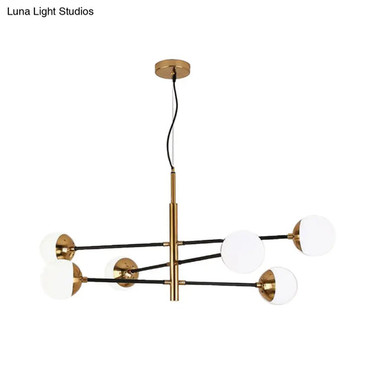 Gold Metal Stacked Chandelier With Glass Modo Pendant Light - Simple Style For Living Room