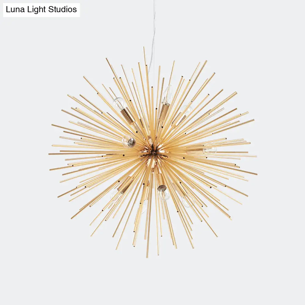 Gold Metal Starburst Chandelier Pendant Light - 20.5/23/25 Dia Modern Led Hanging Ceiling