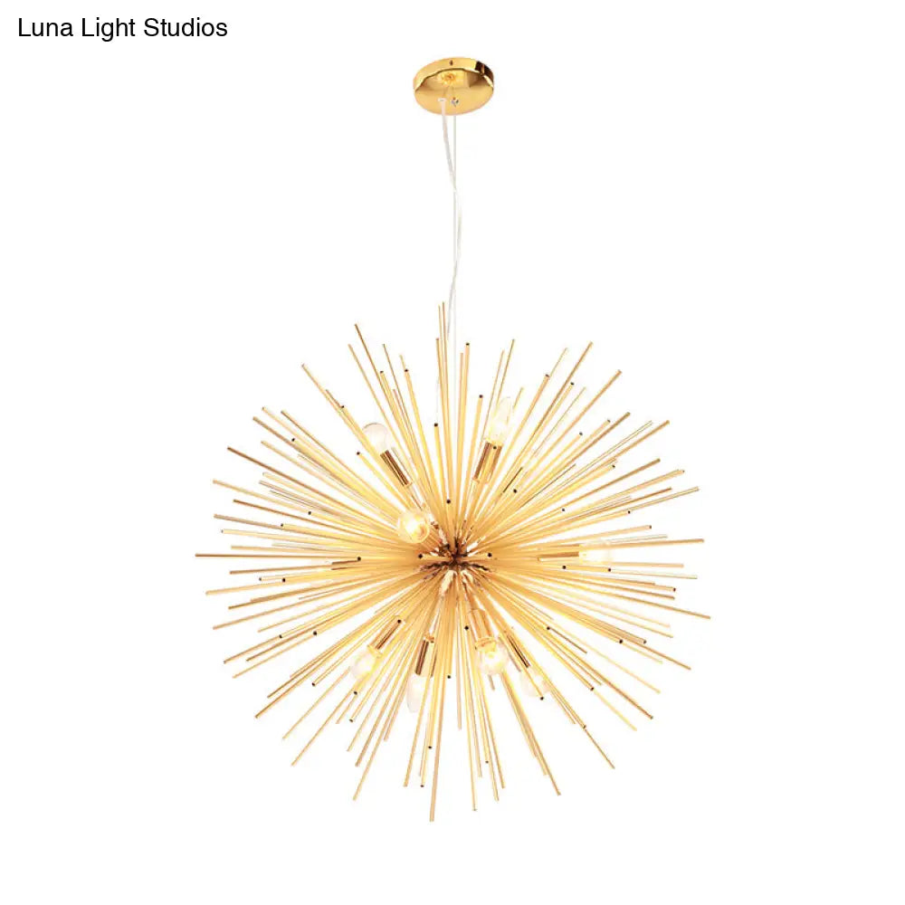 Gold Metal Starburst Chandelier Pendant Light - 20.5/23/25 Dia Modern Led Hanging Ceiling