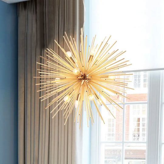 Gold Metal Starburst Chandelier Pendant Light - 20.5/23/25 Dia Modern Led Hanging Ceiling / 20.5